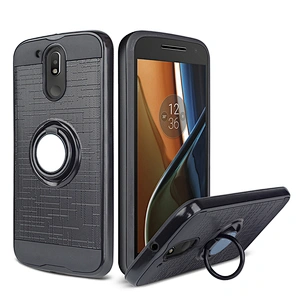 new trending double layer phone back cover movil fundas with ring holder for MOTO g4/g4 plus case