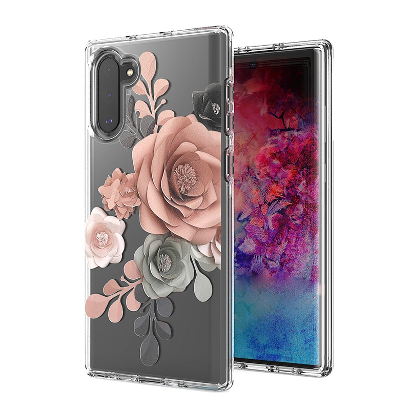 Transparent phone protection cover clear tpu pc phone case with custom printed for Samsung Note 10