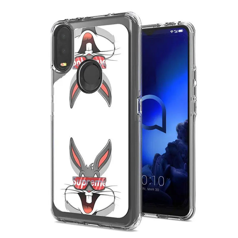 Transparent Clear Back Case IMD custom Luxury design phone case phone cover for Alcatel 3V