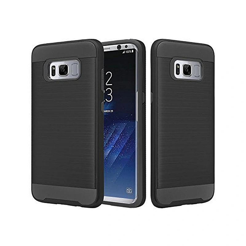 TPU+PC Phone Accessories Brushed Metal Case Cell Phone Cover for Samsung Galaxy S8