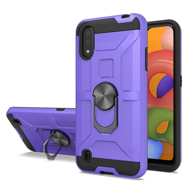 New arrival mobile accessories for Samsung shockproof phone covers with ring holder for Samsung A01