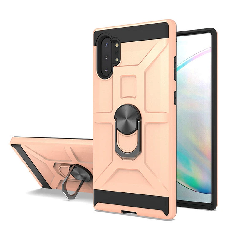 New models fashionable phone case tpu pc mobile back shell with ring holder for Samsung Note 10 Plus