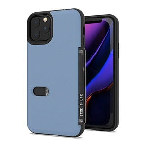 new arrival 2 in 1 tpu pc card slot case for IPhone 11 11 pro solid color case