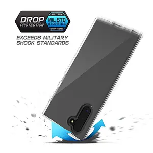 Transparent phone protection cover clear tpu pc phone case with custom printed for Samsung Note 10