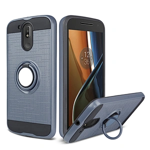 tpu mobile phone protection case for MOTO g4 pc phone cover with ring holder for g4 plus