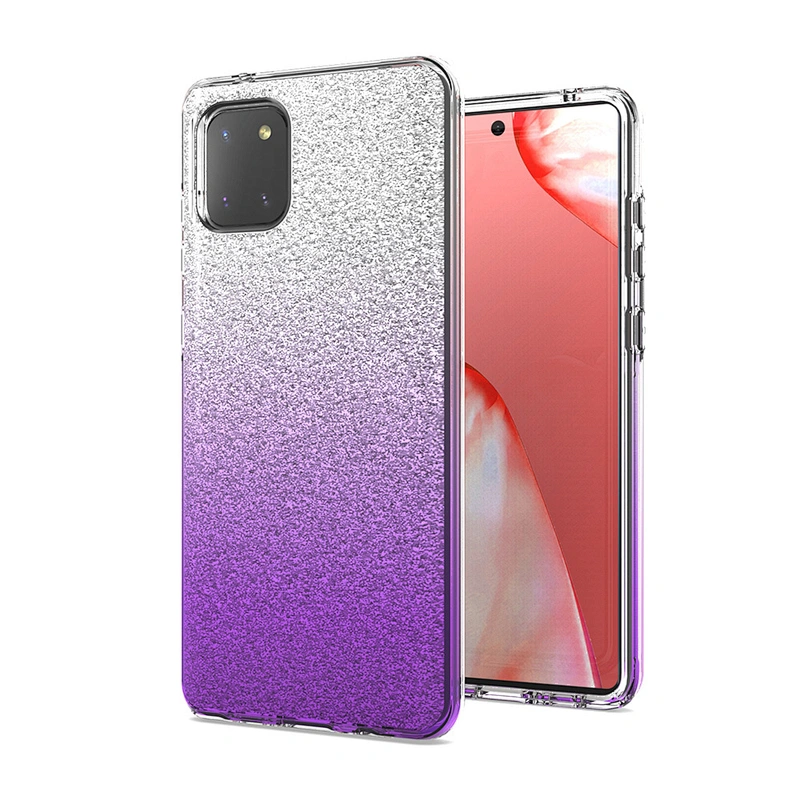 3D high clear tpu pc fashionable glitter mobile cover case for Samsung Note 10 Lite M60S A81