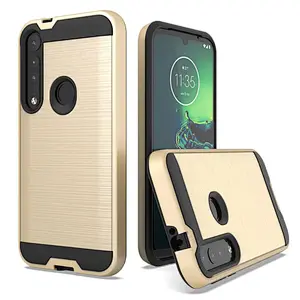 Newest model fashionable brushed metal case shockproof custom mobile covers for Motorola G8 Plus