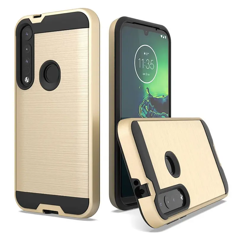 Newest model fashionable brushed metal case shockproof custom mobile covers for Motorola G8 Plus