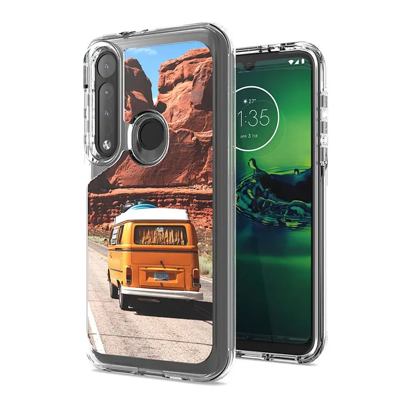 Customized IMD Printing TPU PC Phone Case Transparent Clear Back Case for MOTO G8 PLUS