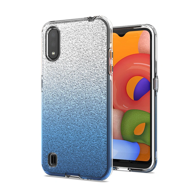 Transparent TPU Gradient PC Glitter Shining Cell Phone Case Cover For iPhone 11 Pro Max
