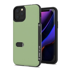 new arrival 2 in 1 tpu pc card slot case for IPhone 11 11 pro solid color case
