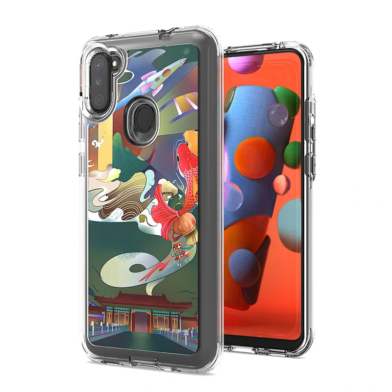 Custom shockproof Marble Pattern Smooth IMD Design Flexible TPU PC back cover case for Samsung A11