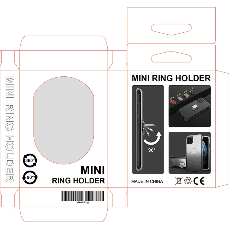 Trendy Gradient Design Transparent Bling Ring Holder Case Phone for iPhone 6 7 8 Plus