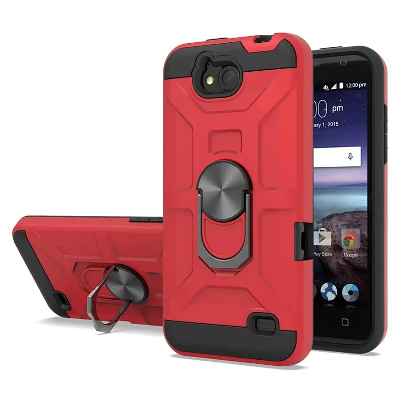 Guangzhou factory wholesale armor ring kickstand case back cover for ZTE Z812