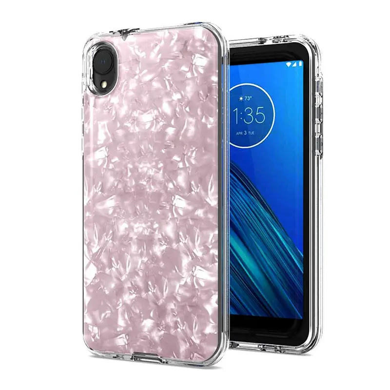 Transparent mobile phone housing with beautiful shell paper for Motorola Moto E6 Plus Play