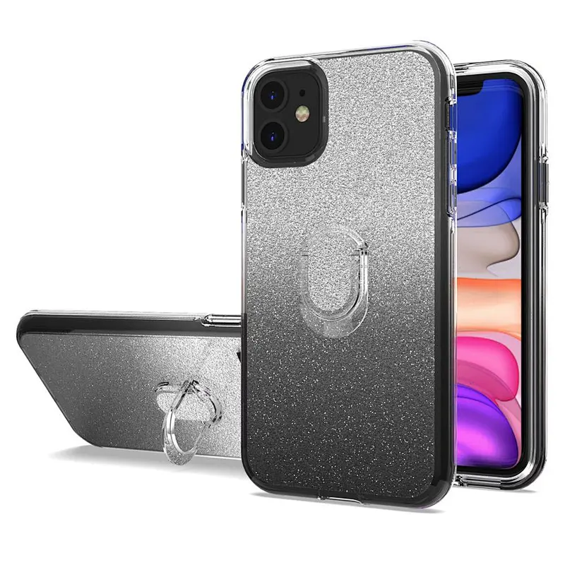 Shockproof Full Clear Luxury Shining Ring Phone Accessories Mobile Case for iPhone 11