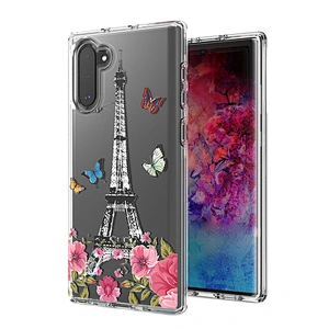 Transparent phone protection cover clear tpu pc phone case with custom printed for Samsung Note 10