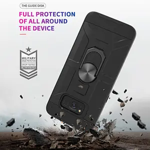 Hot selling tpu pc mobile phone case high quality back housing with stand ring holder for Samsung S8 Plus