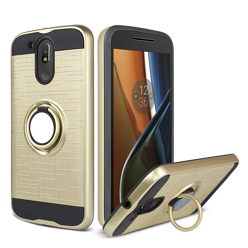 for MOTO g4/g4 plus case Top Selling Carbon Fiber TPU+PC Cell Phone Cover Case with ring holder