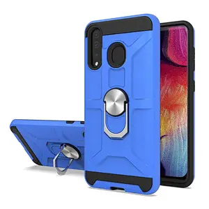 Shockproof TPU PC Combo Mobile Phone Cover With Magnetic Ring Holder case For Samsung A50