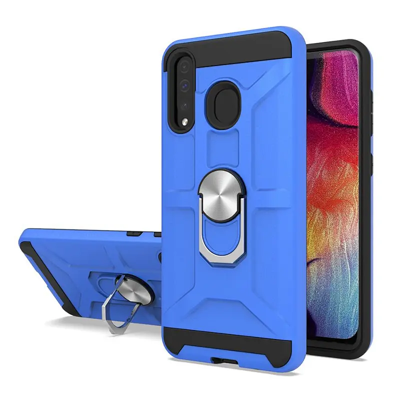 Shockproof TPU PC Combo Mobile Phone Cover With Magnetic Ring Holder case For Samsung A50