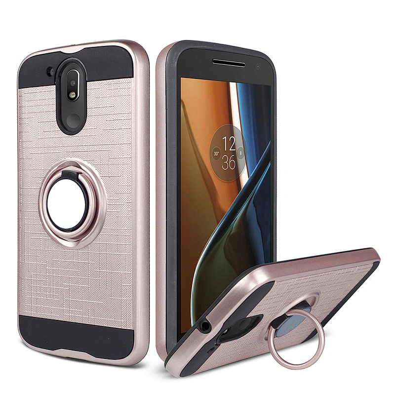 for MOTO g4/g4 plus case Top Selling Carbon Fiber TPU+PC Cell Phone Cover Case with ring holder