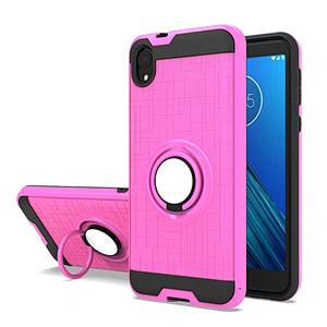 E6 case PC TPU magnetic ring holder case back cover for Motorola E6