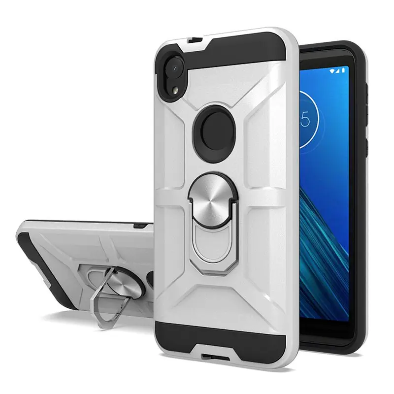 Mobile phone case with ring Magnetic TPU PC case cover for Motorola E6 E6 Plus E6 Play