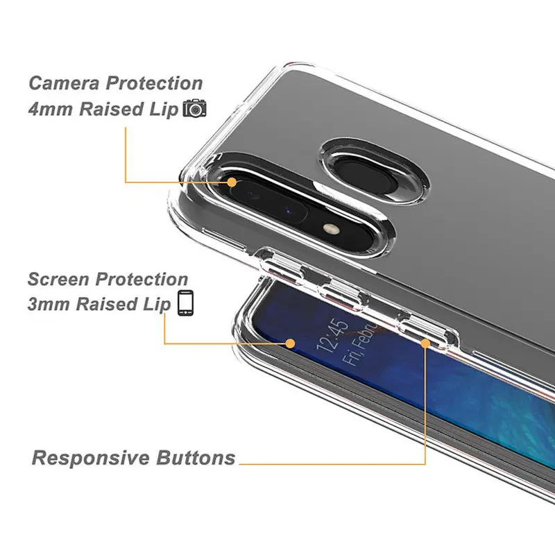 Factory wholesale new design tpu pc clear phone case for huawei a20 a30 a50 , for huawei a20 phone case