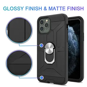 Mobile Back Cover Shell Ring Holder PC TPU Phone Case For iPhone 6 7 8 Plus X XS XR 11 Pro Max