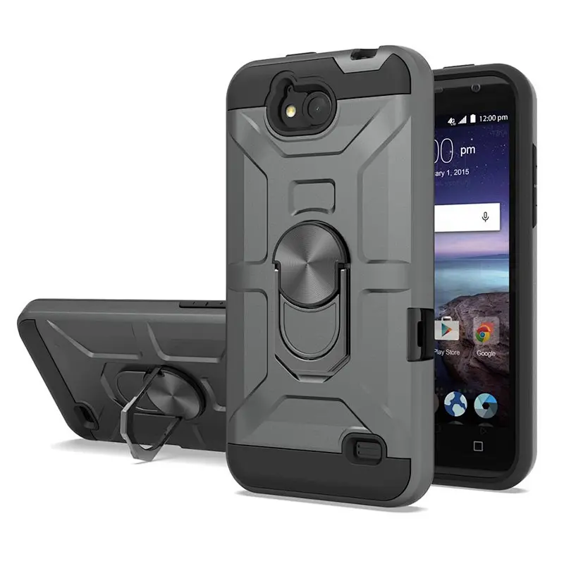 Guangzhou factory wholesale armor ring kickstand case back cover for ZTE Z812