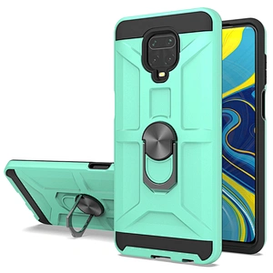Hard pc soft tpu capa de celular phone case with ring holder for Xiaomi Redmi Note 9S 9 Pro Max