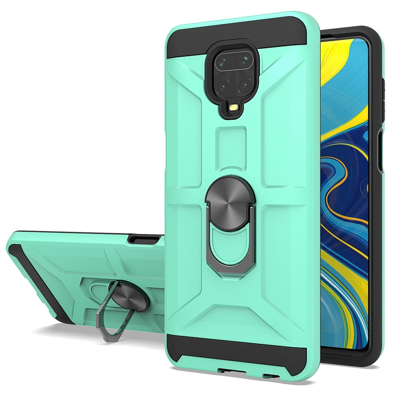 Hard pc soft tpu capa de celular phone case with ring holder for Xiaomi Redmi Note 9S 9 Pro Max
