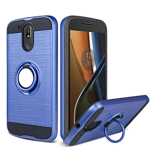 for MOTO g4/g4 plus case Top Selling Carbon Fiber TPU+PC Cell Phone Cover Case with ring holder
