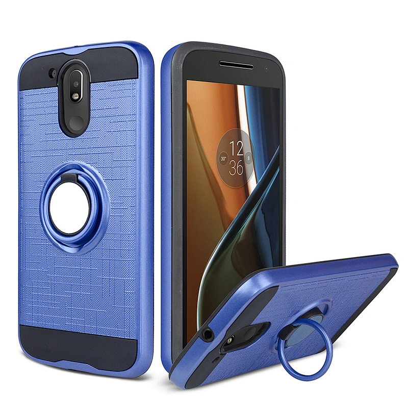 for MOTO g4/g4 plus case Top Selling Carbon Fiber TPU+PC Cell Phone Cover Case with ring holder