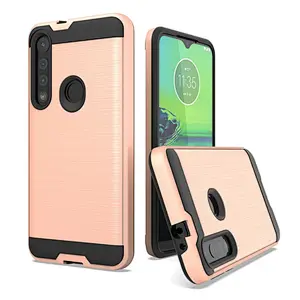 High quality anti-scratch PC TPU rugged case for Motorola G8 paly G8 plus bushed metal case