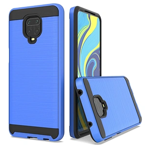 Fashion 2 in 1 Brushed Metal soft tpu mobile phone cover For mi Redmi Note 8 Pro Note 9S