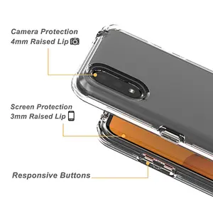Wholesale PC TPU hybrid shockproof clear transparent phone case for Samsung A11 A01