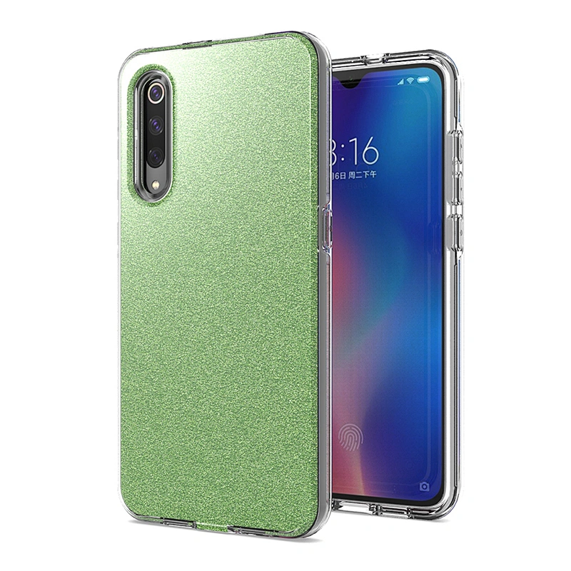 Female Clear Flash Paper Shiny Bling Glitter cell phone cases For Mi Redmi 7A Note 8 Pro 9S