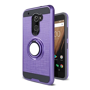cell phone case with ring universal for Coolpad Revvl Plus/C3701A metal magnetic ring holder stand case cover
