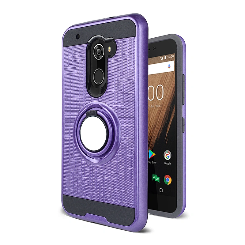 cell phone case with ring universal for Coolpad Revvl Plus/C3701A metal magnetic ring holder stand case cover