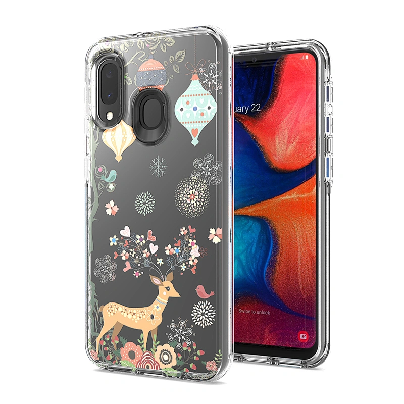 Transparent TPU decoration pattern PC phone case For SAMSUNG A10E S10 Lite A20S A51