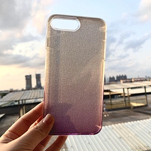 Transparent TPU Gradient PC Glitter Shining Cell Phone Case Cover For iPhone 11 Pro Max