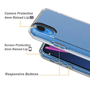 For IPhone XR clear case soft TPU  case for IPhone X/XS hard PC cover 2 in 1 hybrid case