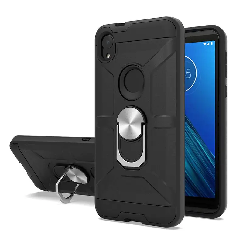 Mobile phone case with ring Magnetic TPU PC case cover for Motorola E6 E6 Plus E6 Play