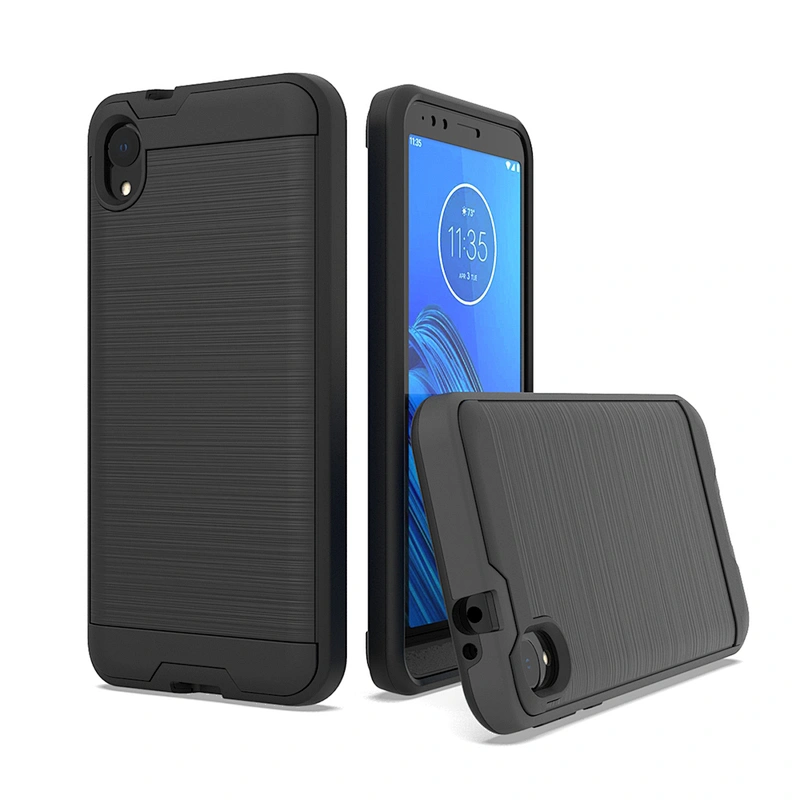 Top selling phone case,brushed metal phone cover, tpu pc combo phone accessories for E6 plus