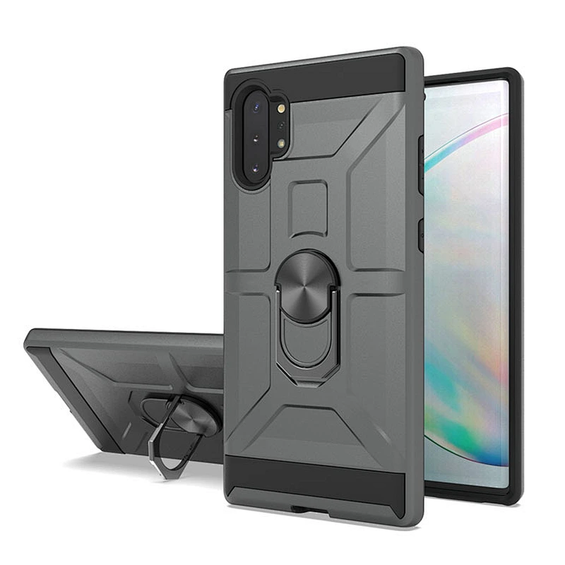 New models fashionable phone case tpu pc mobile back shell with ring holder for Samsung Note 10 Plus