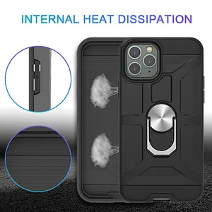 Mobile Back Cover Shell Ring Holder PC TPU Phone Case For iPhone 6 7 8 Plus X XS XR 11 Pro Max