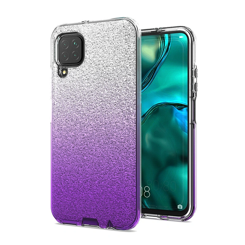 Purple gradient PC clear soft TPU mobile phone case for Huawei MATE 30 PRO P40 LITE HONOR 10i
