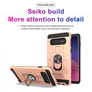 Best quality tpu pc combo mobile phone cases for Samsung durable back shell with ring holder for Samsung S10